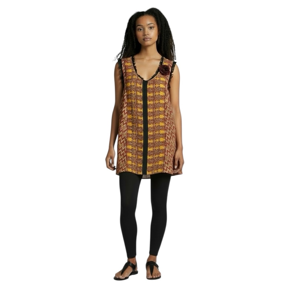 Satrang Bonanza Sleeveless Colorful Tunic size Medium